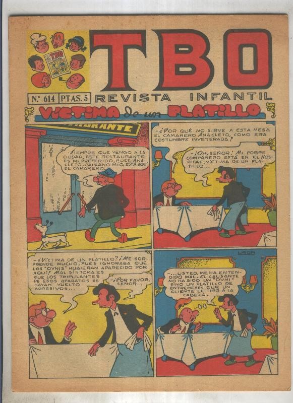 TBO numero 614: Victima de un platillo (Urda), (numerado 3 en trasera)