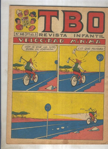 TBO numero 645: Velocidad minima (Coll), (numerado 1 en trasera)