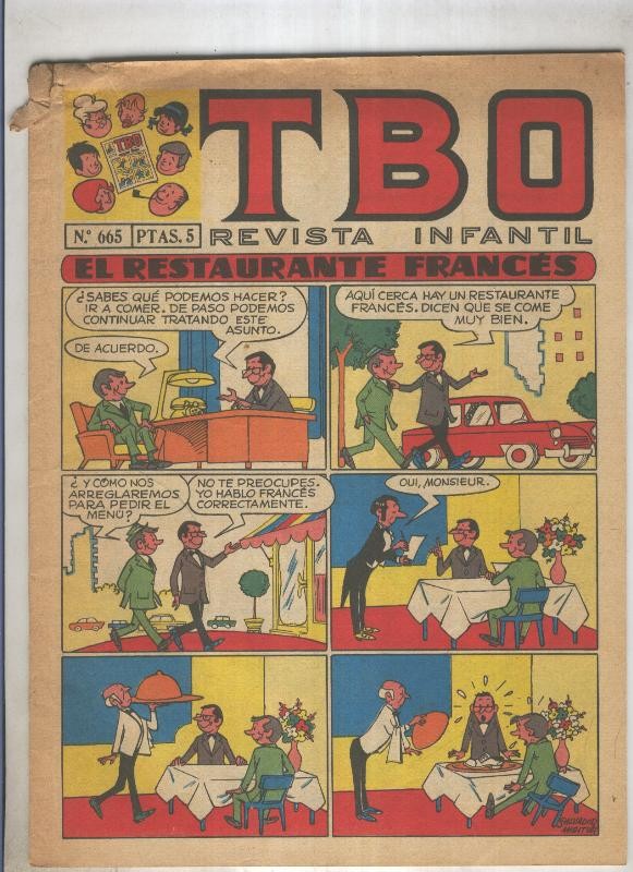 TBO numero 665: El restaurante frances (Salvador Mestre), (numerado 2 en trasera)