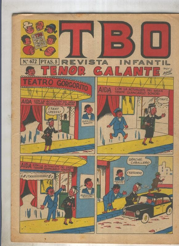 TBO numero 672: Tenor galante (Ayne), (numerado 1 en trasera)