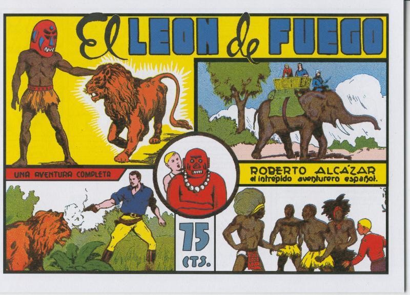 Roberto Alcazar y Pedrin facsimil numero 0077: El leon de fuego