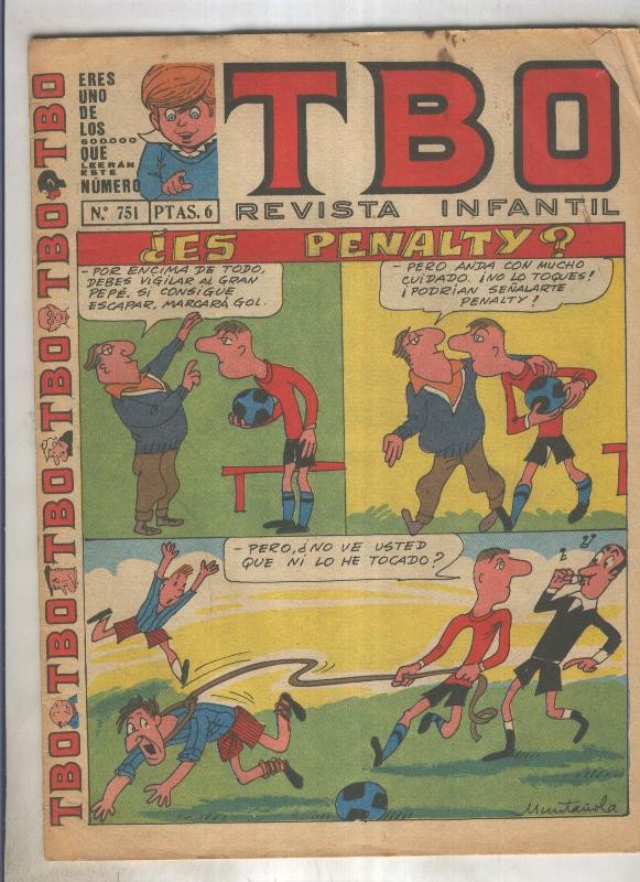 TBO numero 751: Es penalty (Muntañola), (numerado 1 en trasera)