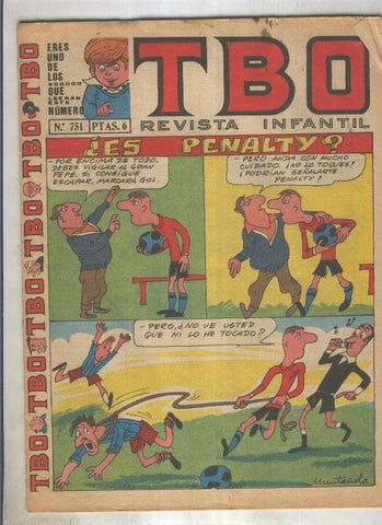 TBO numero 751: Es penalty (Muntañola), (numerado 1 en trasera)