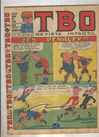 TBO numero 751: Es penalty (Muntañola), (numerado 2 en trasera)