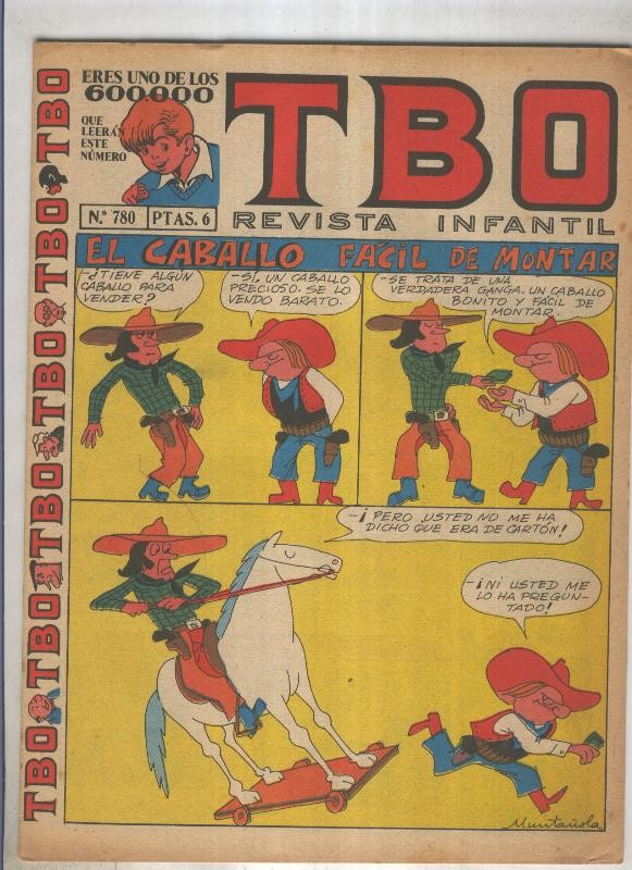 TBO numero 780: El caballo facil de montar (Muntañola), (numerado 1 en trasera)