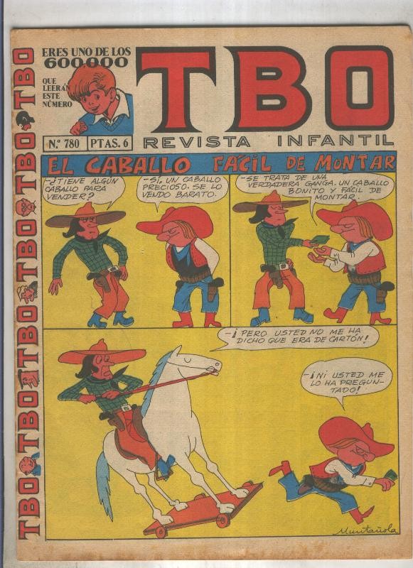 TBO numero 780: El caballo facil de montar (Muntañola), (numerado 2 en trasera)
