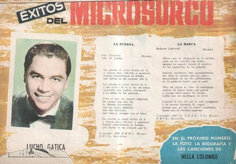 Serenata numero 002: trasera foto y cancionero de Lucho Gatica