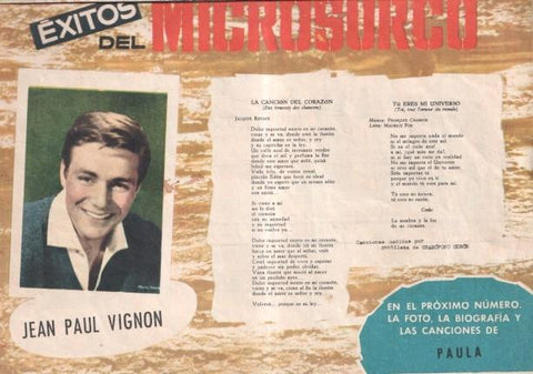 Serenata numero 044: trasera cancionero y foto de Jean Paul Vignon
