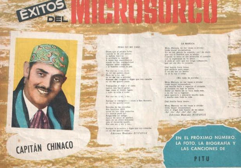 Serenata numero 052: trasera cancionero y foto de Capitan Chinaco