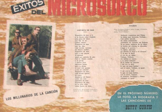 Serenata numero 075: trasera cancionero y foto de Los millonarios de la cancion