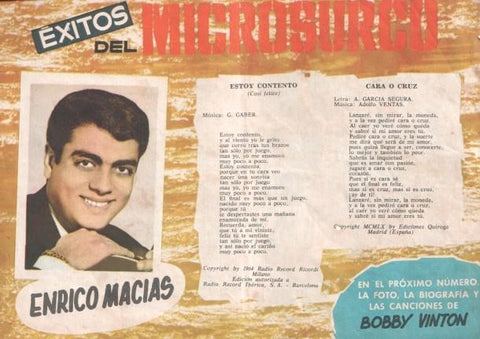 Serenata numero 237: trasera cancionero y foto de Enrico Macias
