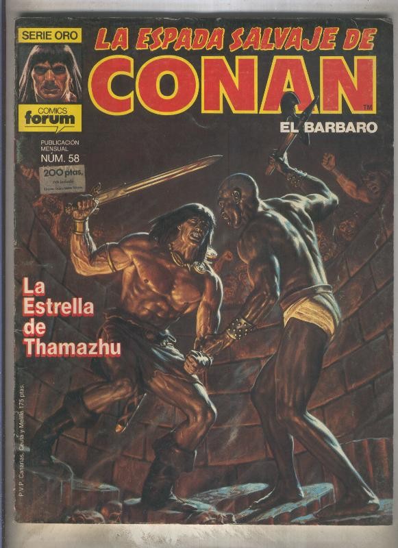 La Espada Salvaje de Conan primera edicion numero 058 (numerado 3 en trasera)