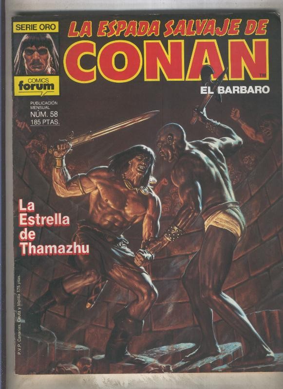 La Espada Salvaje de Conan primera edicion numero 058 (numerado 4 en trasera)