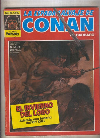 La Espada Salvaje de Conan primera edicion numero 071 (numerado 2 en trasera)