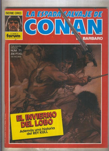La Espada Salvaje de Conan primera edicion numero 071 (numerado 4 en trasera)