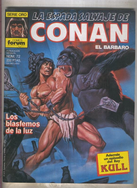 La Espada Salvaje de Conan primera edicion numero 072 (numerado 1 en trasera)