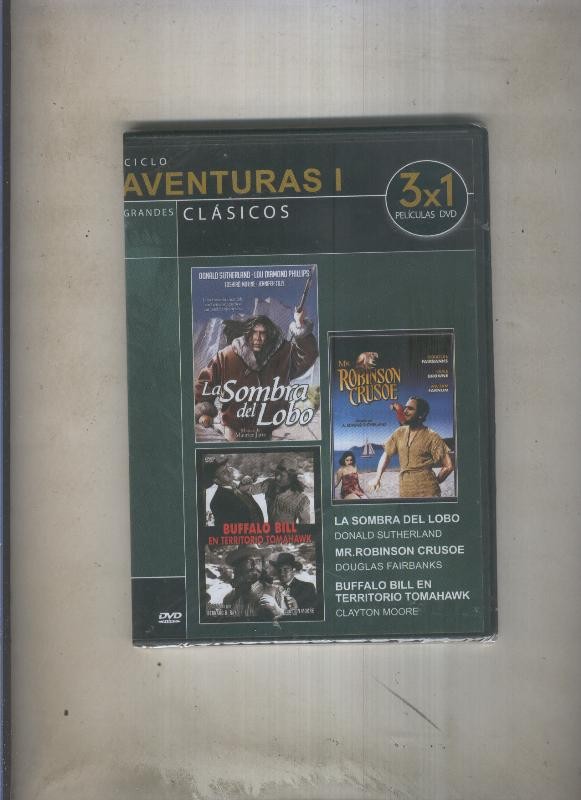 DVD: 3x1: La sombra del lobo, Mr.Robinson Crusoe, Buffalo Bill en territorio tomahawk