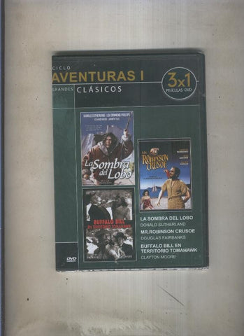 DVD: 3x1: La sombra del lobo, Mr.Robinson Crusoe, Buffalo Bill en territorio tomahawk