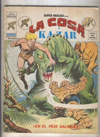 Super Heroes volumen 2 numero 057: la Cosa y Kazar (numerado 2 en trasera)