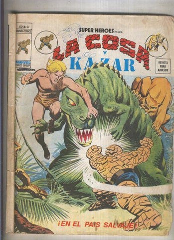 Super Heroes volumen 2 numero 057: la Cosa y Kazar (numerado 3 en trasera)