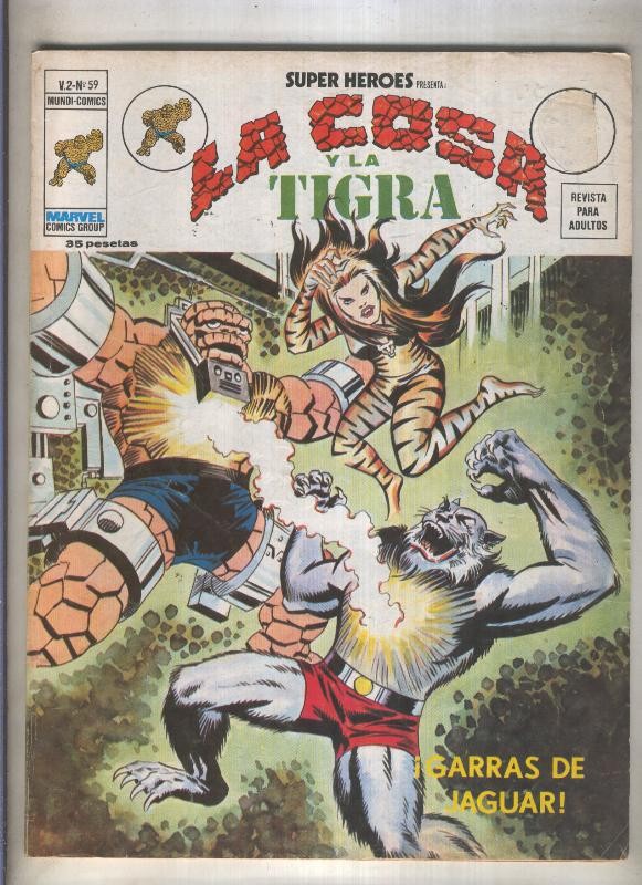 Super Heroes volumen 2 numero 059: La Cosa y La Tigra (numerado 1 en trasera)