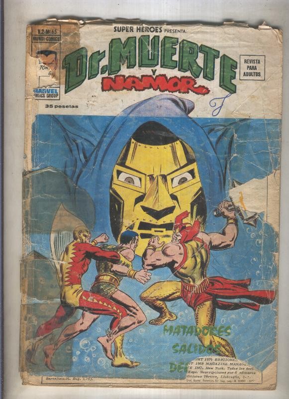 Super Heroes volumen 2 numero 065: Dr. Muerte y Namor (mal estado)