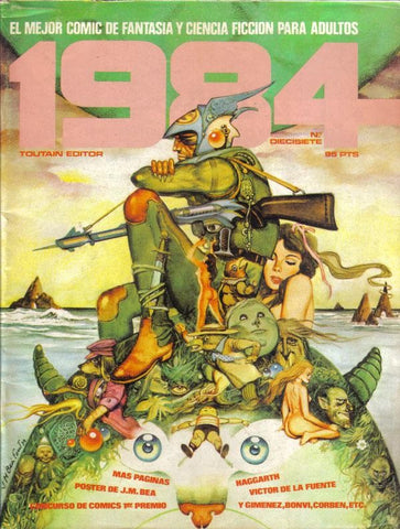 1984 revista de comics numero 17 (conserva poster central pga 31/38)