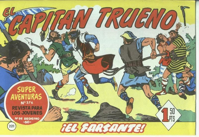 El Capitan trueno facsimil numero 221: El farsante (numerado 1 en trasera)
