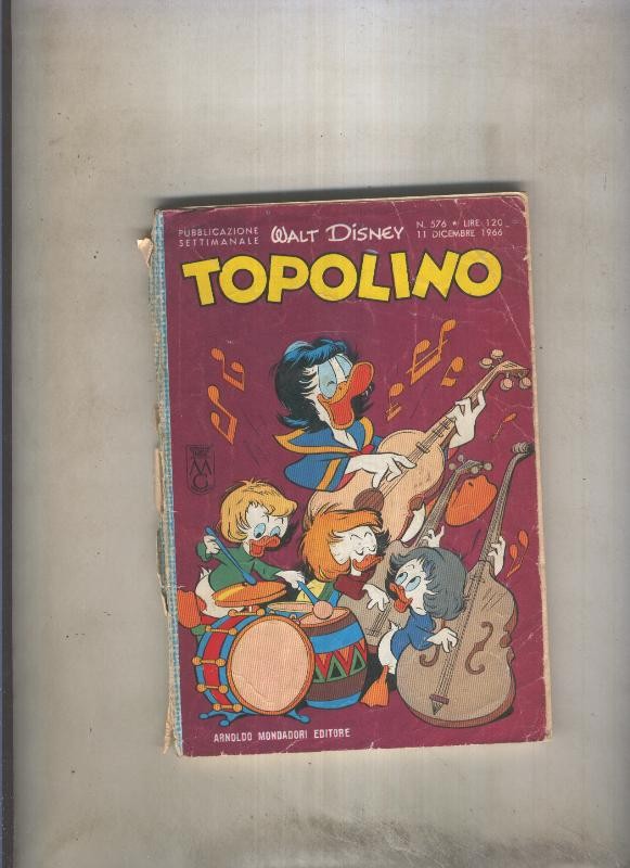Topolino numero 576 (lomo estropeado, falta primera pagina, pagina 81 rota la mitad)