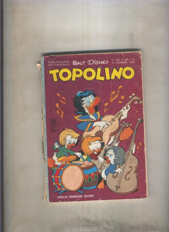 Topolino numero 576 (lomo estropeado, falta primera pagina, pagina 81 rota la mitad)