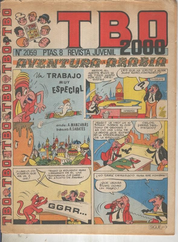 TBO 2000 numero 2059: Aventura en Arabia (Sabates) (numerado 3 en trasera)