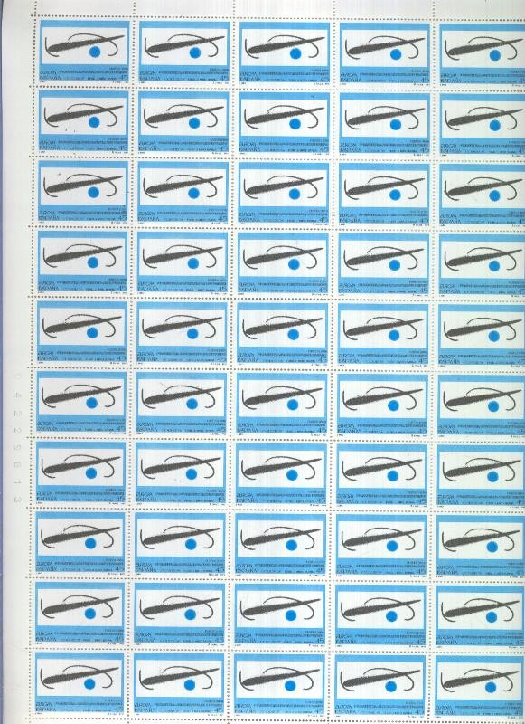 Hoja 50 sellos de correos de 45 pesetas : Joan Miro: europa 1993
