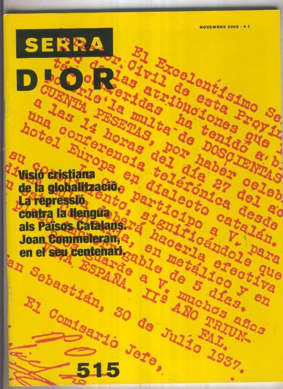 Serra D,Or numero 515: Joan Commeleran en el seu centenari