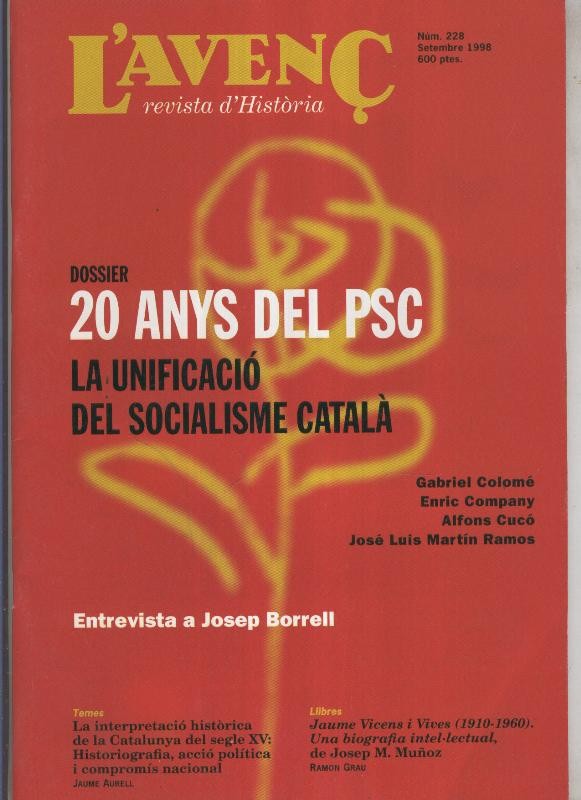 Revista L'avenç numero 228: 20 anys del PSC