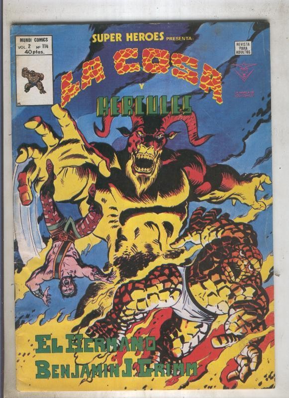 SUPER HEROES numero 114: LA COSA (4 contraportada)