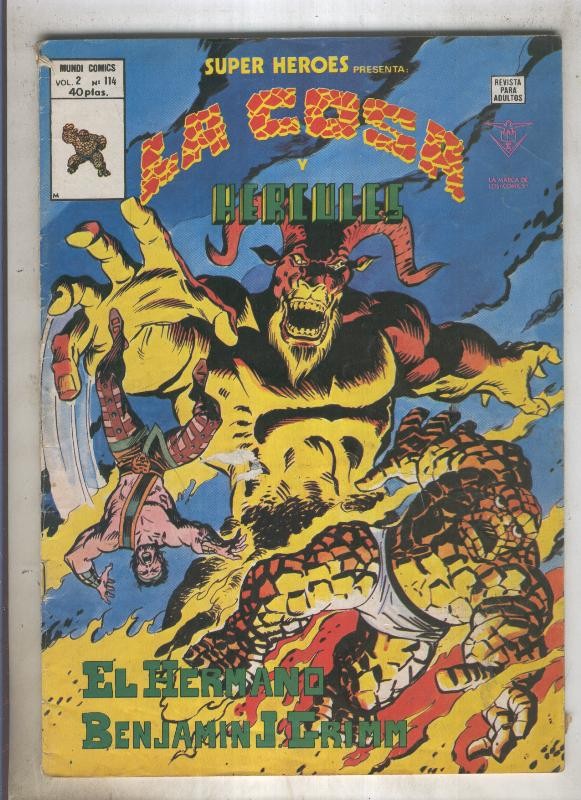 SUPER HEROES numero 114: LA COSA (2 contraportada)