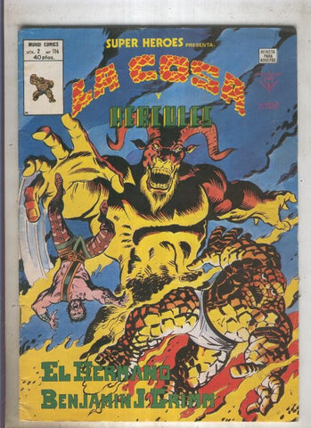 SUPER HEROES numero 114: LA COSA (1 contraportada)