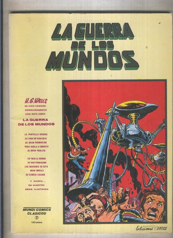 Mundicomics clasicos numero 02: La guerra de los mundos (numerado 2 en interior cubierta)