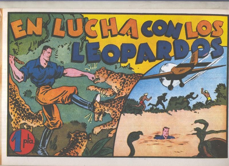 Facsimil: Juan centella primera serie numero 08: En lucha con los leopardos
