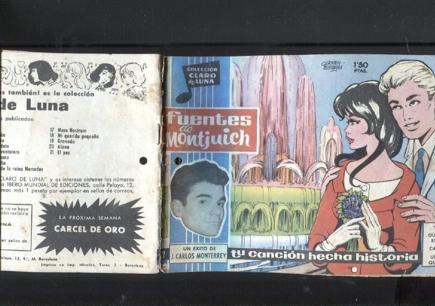 Claro de Luna numero 022: J.Carlos Monterrey (numerada 1 en trasera)