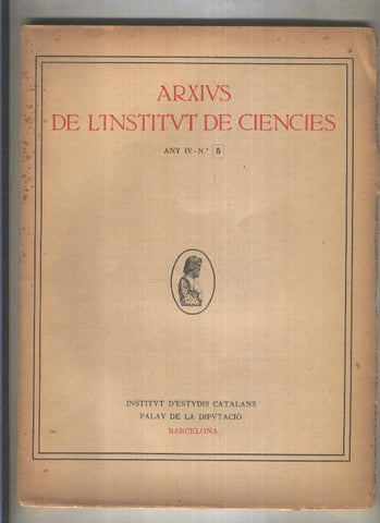Arxivs de L,institut de ciencies numero 5, any IV