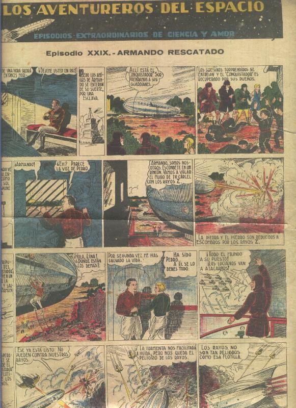 Los aventureros del espacio: Una pagina con el episodio XXIX: Armando rescatado