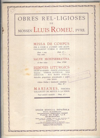 Obres rel-ligioses: Sacris Solemniis, etc