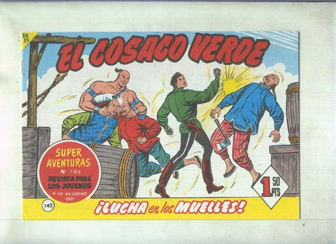 Facsimil de Ediciones B: El Cosaco Verde numero 142: Lucha en los muelles