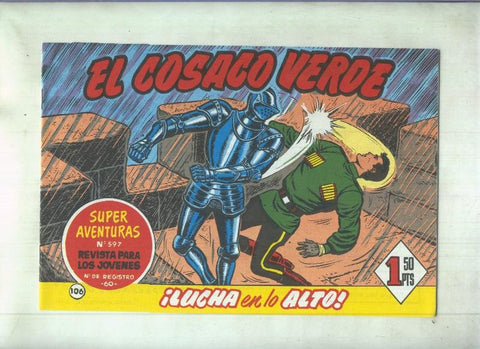 Facsimil de Ediciones B: El Cosaco Verde numero 106: Lucha en lo alto