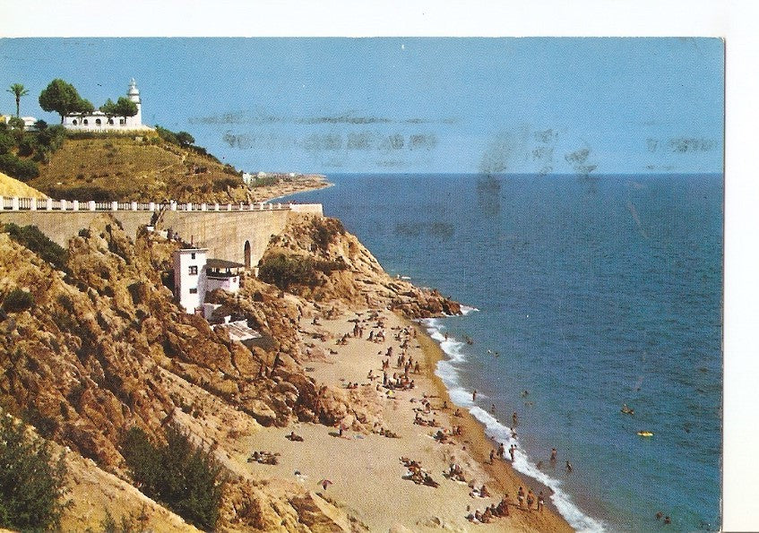 Postal 039829 : Calella de Mar. Playa y faro