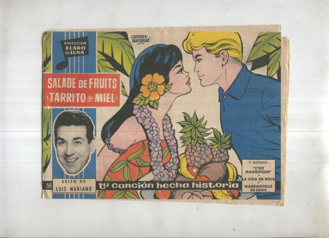 Claro de Luna numero 058: Salade de Fuits (tarrito de miel), ficha de Luis Mariano