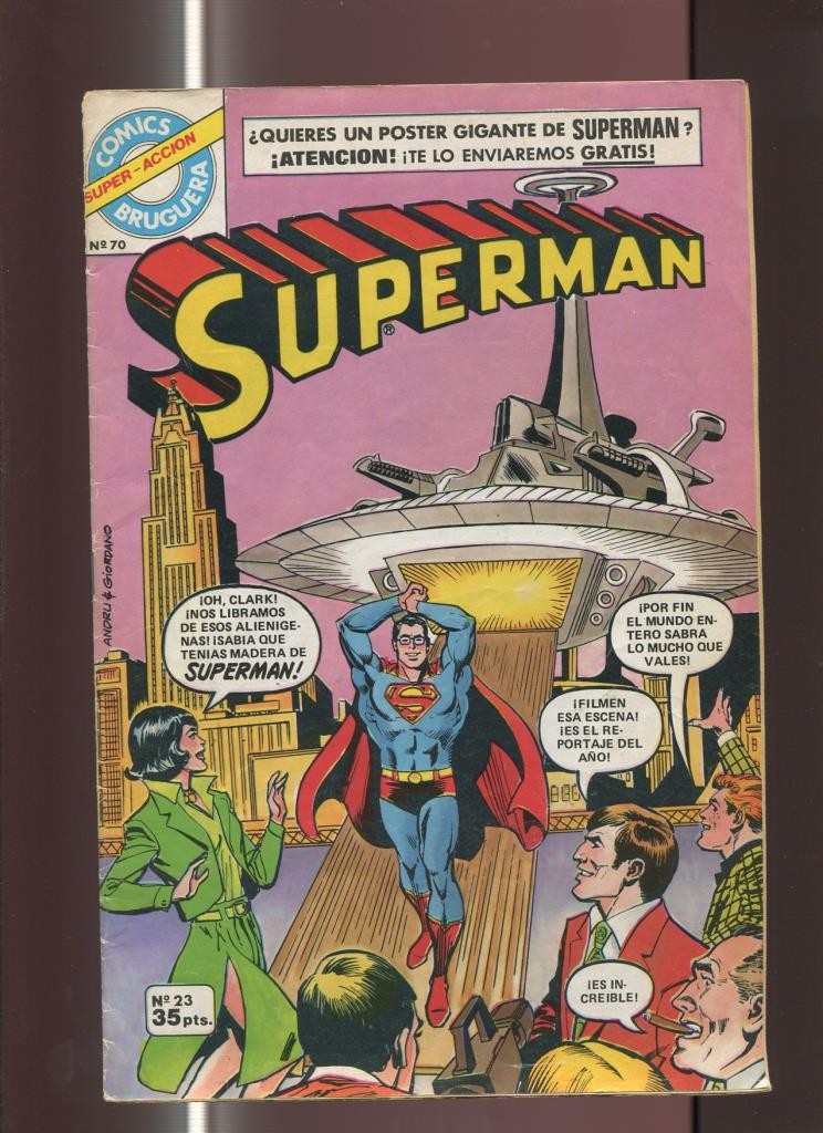 Comics Bruguera Superman numero 23 (numerado 2 en trasera)