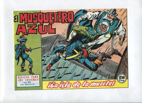 Facsimil: El Mosquetero Azul numero 25: La isla de la muerte