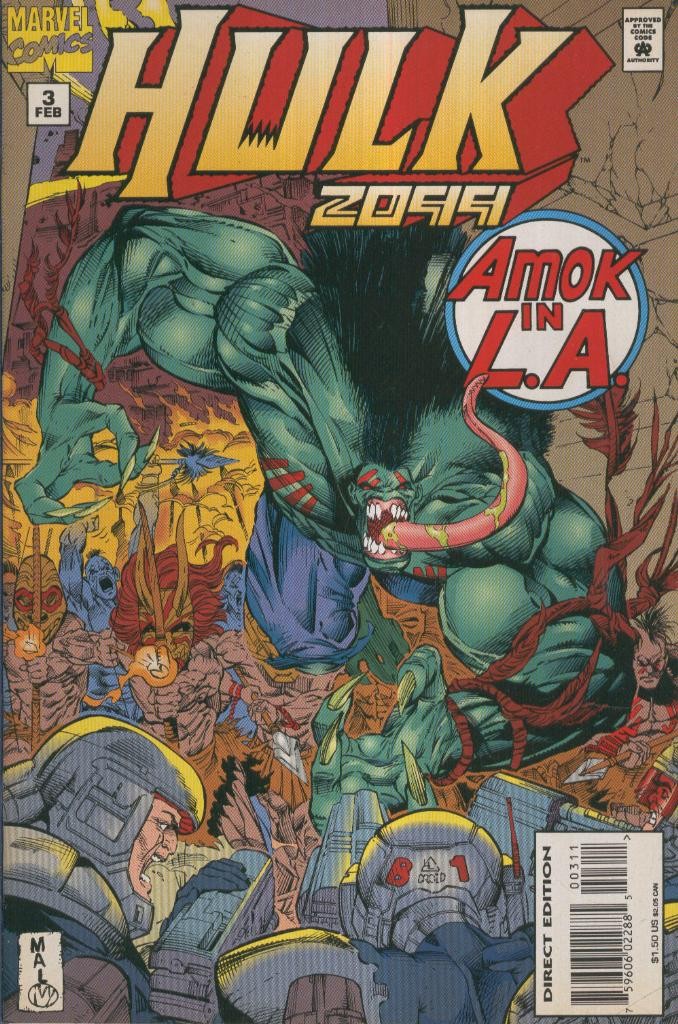 HULK 2099, Vol.1 No.03: Lotusland Rebellion (cubierta suelta y estropeada)